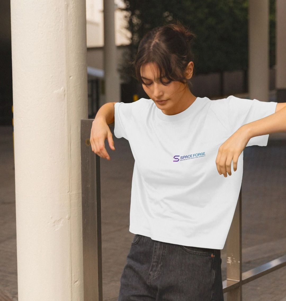 Womens Boxy Space for Humanity Purpose Tee