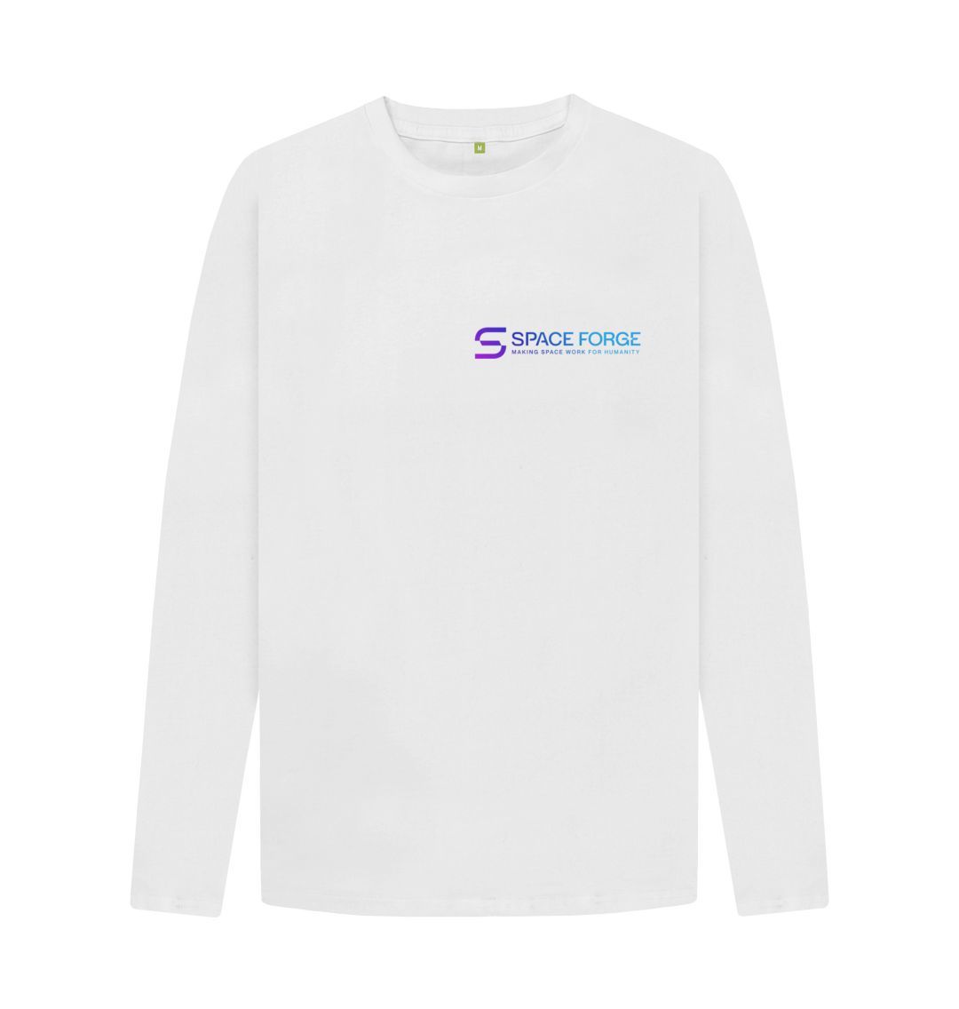 White Mens Off Planet Purpose Long Sleeve Shirt