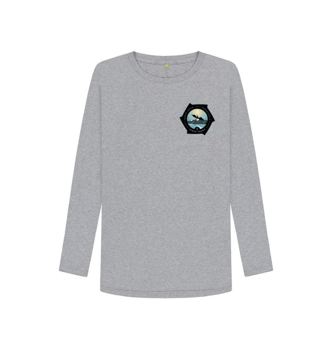 Athletic Grey Womens Long Sleeve Shirt