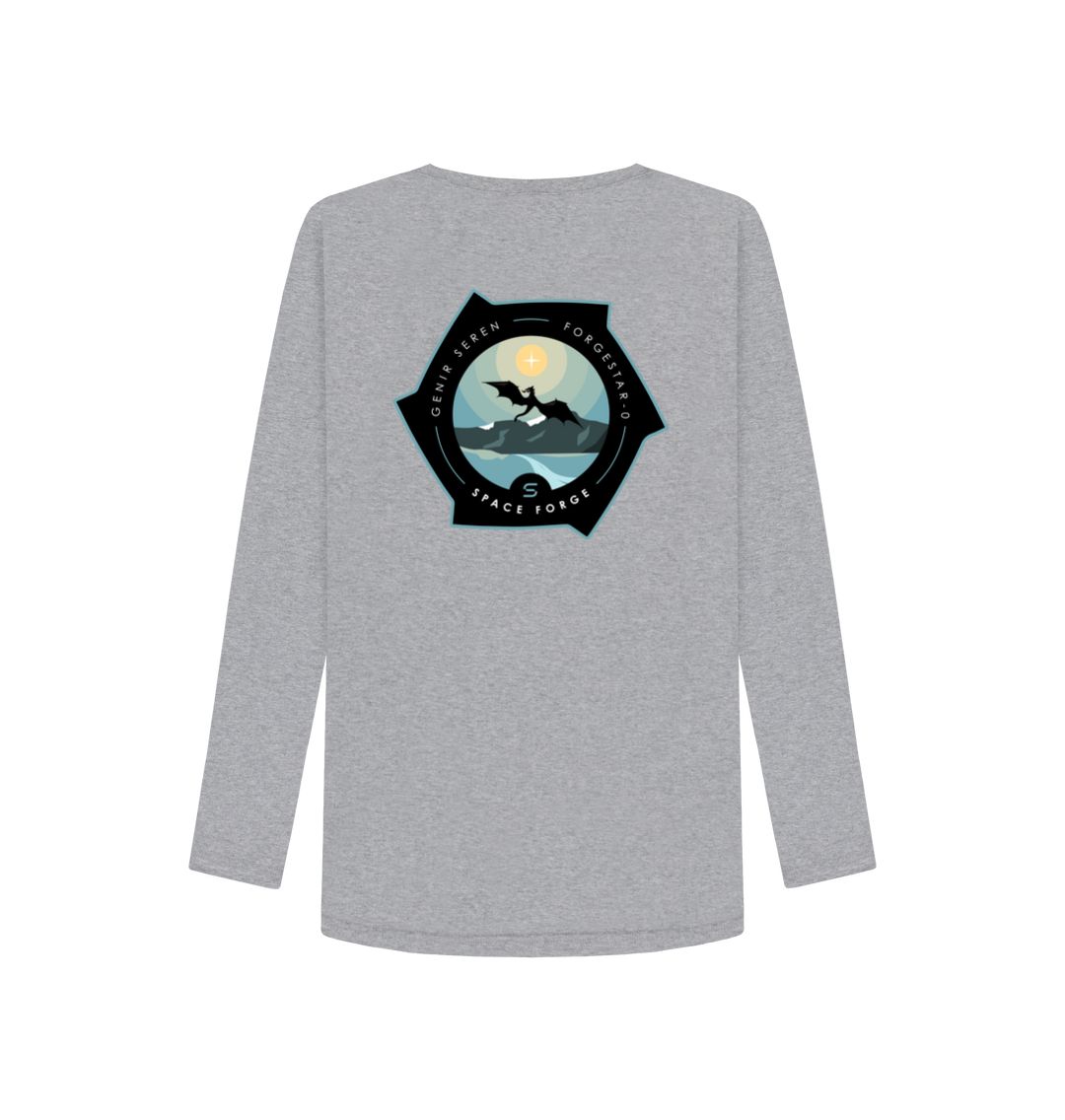 Athletic Grey Womens Long Sleeve Shirt