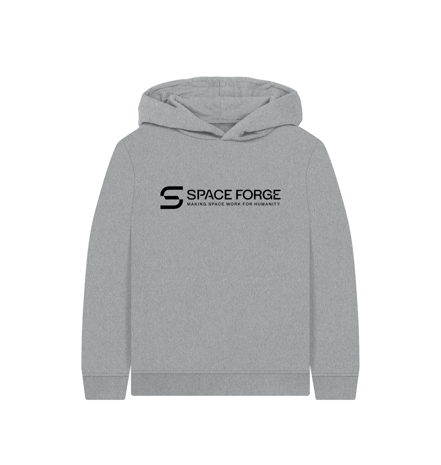 Athletic Grey Printed Kids Hoodie Front