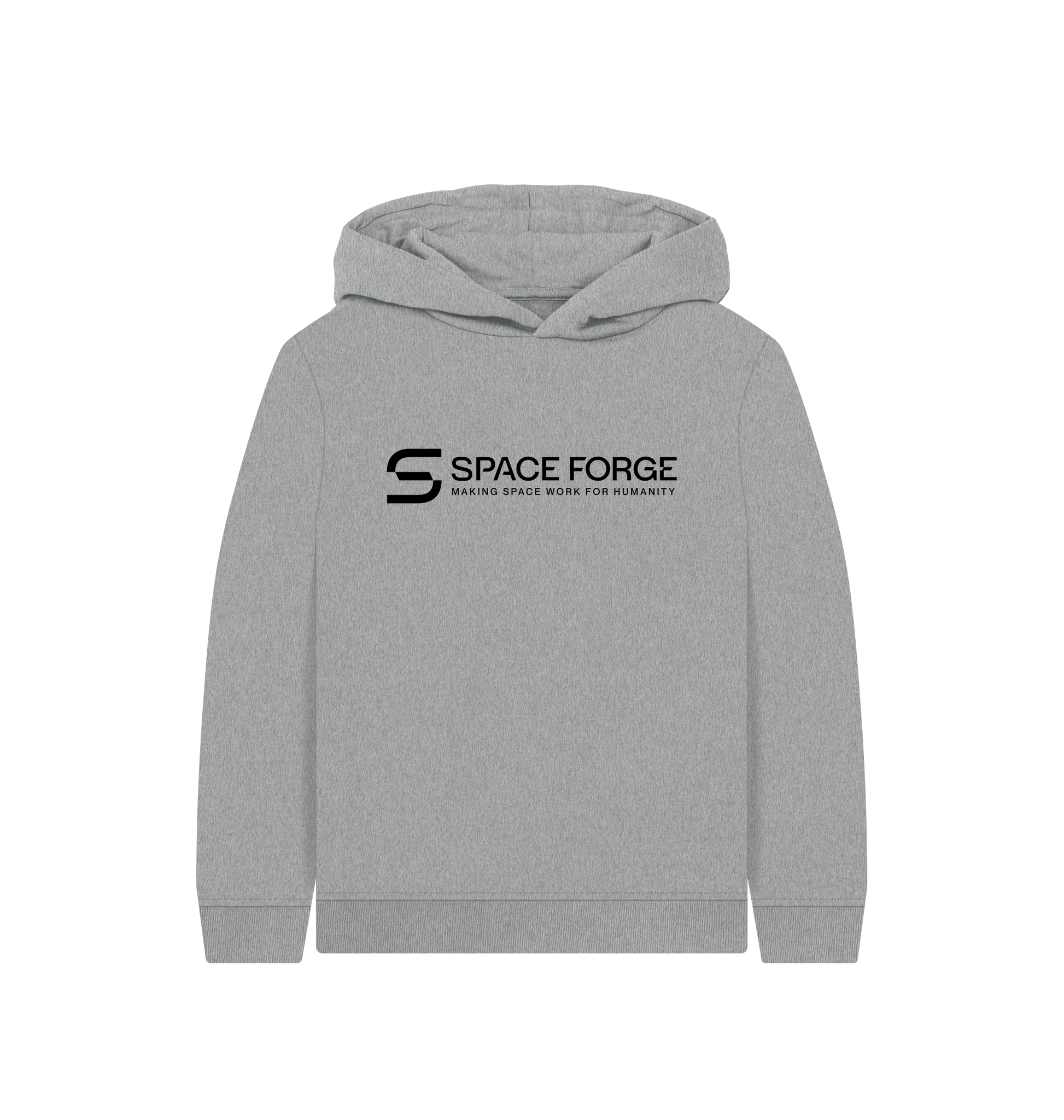 Athletic Grey Printed Kids Hoodie Front