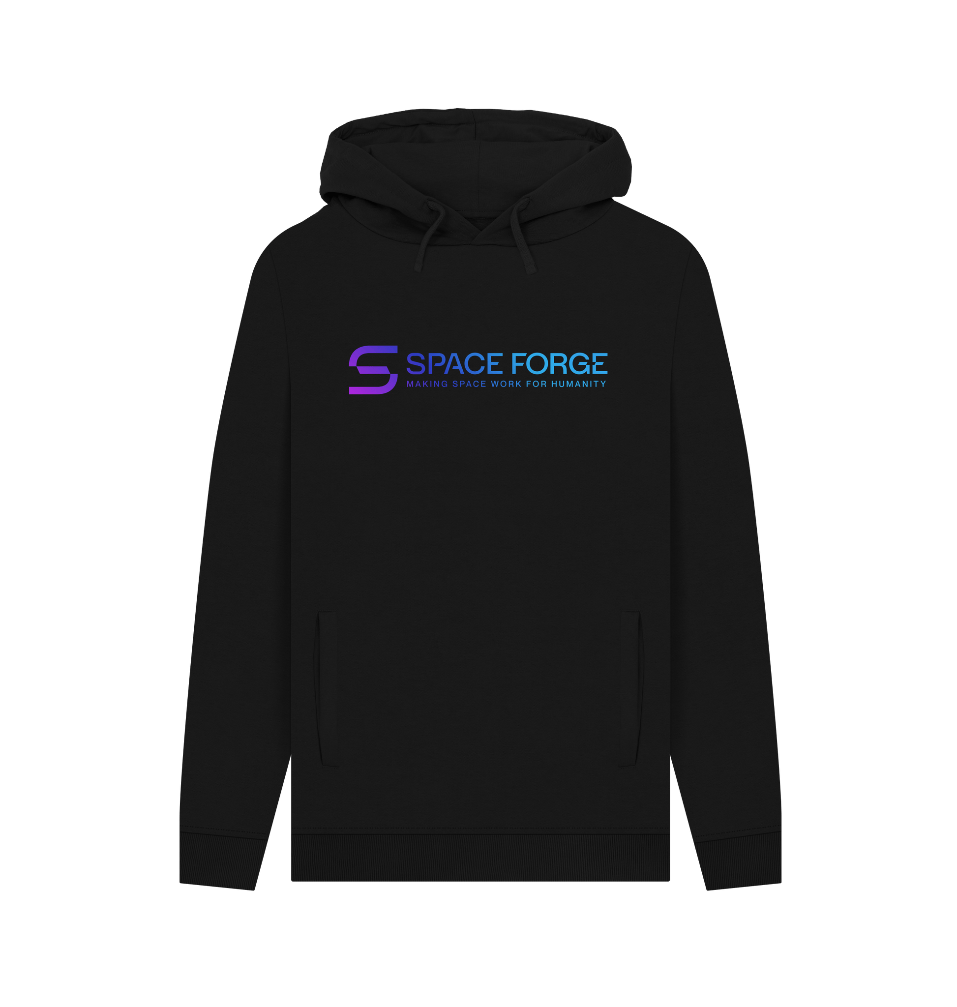 Black Printed Hoody Front