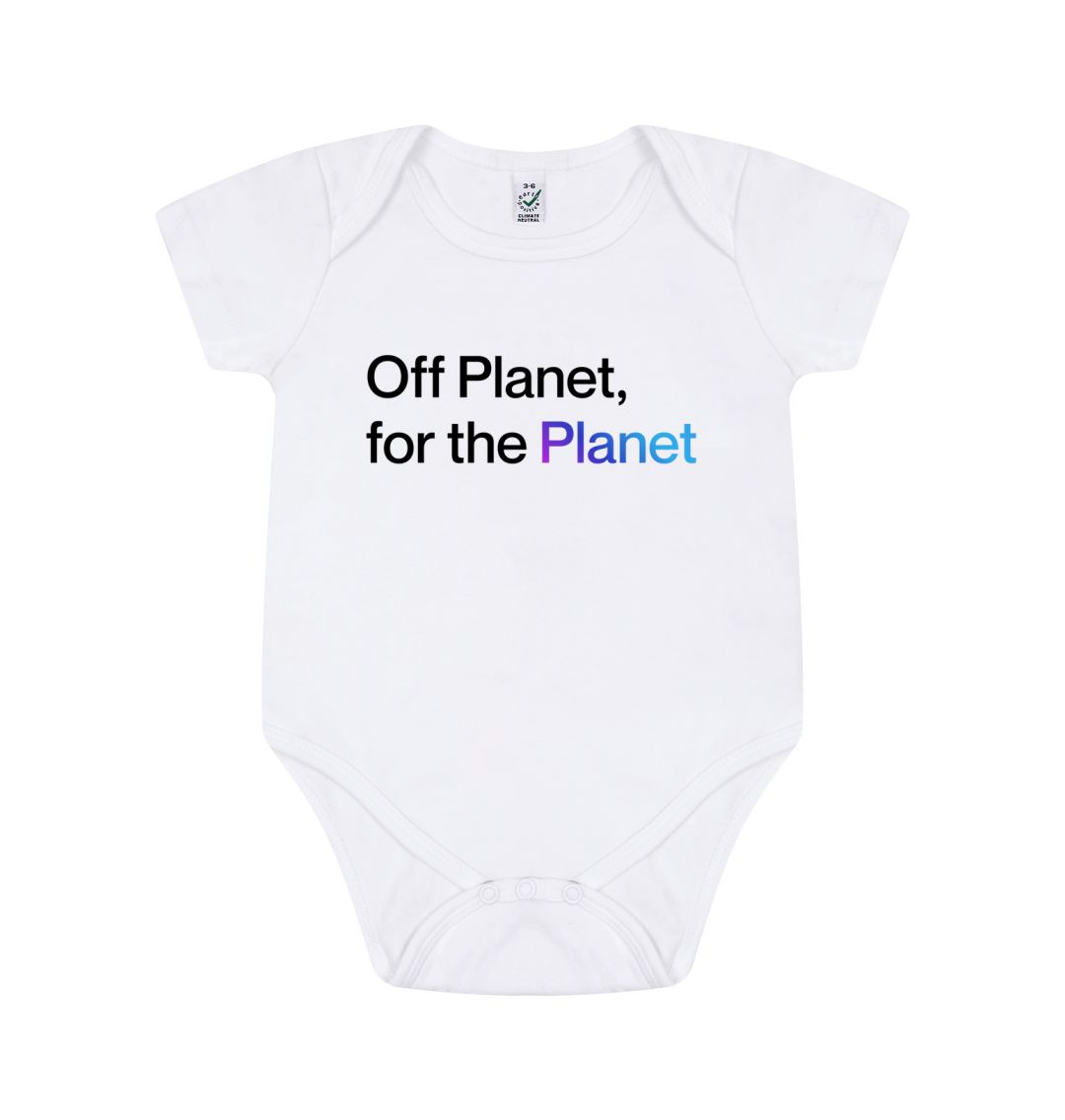 White Off Planet Babygrow