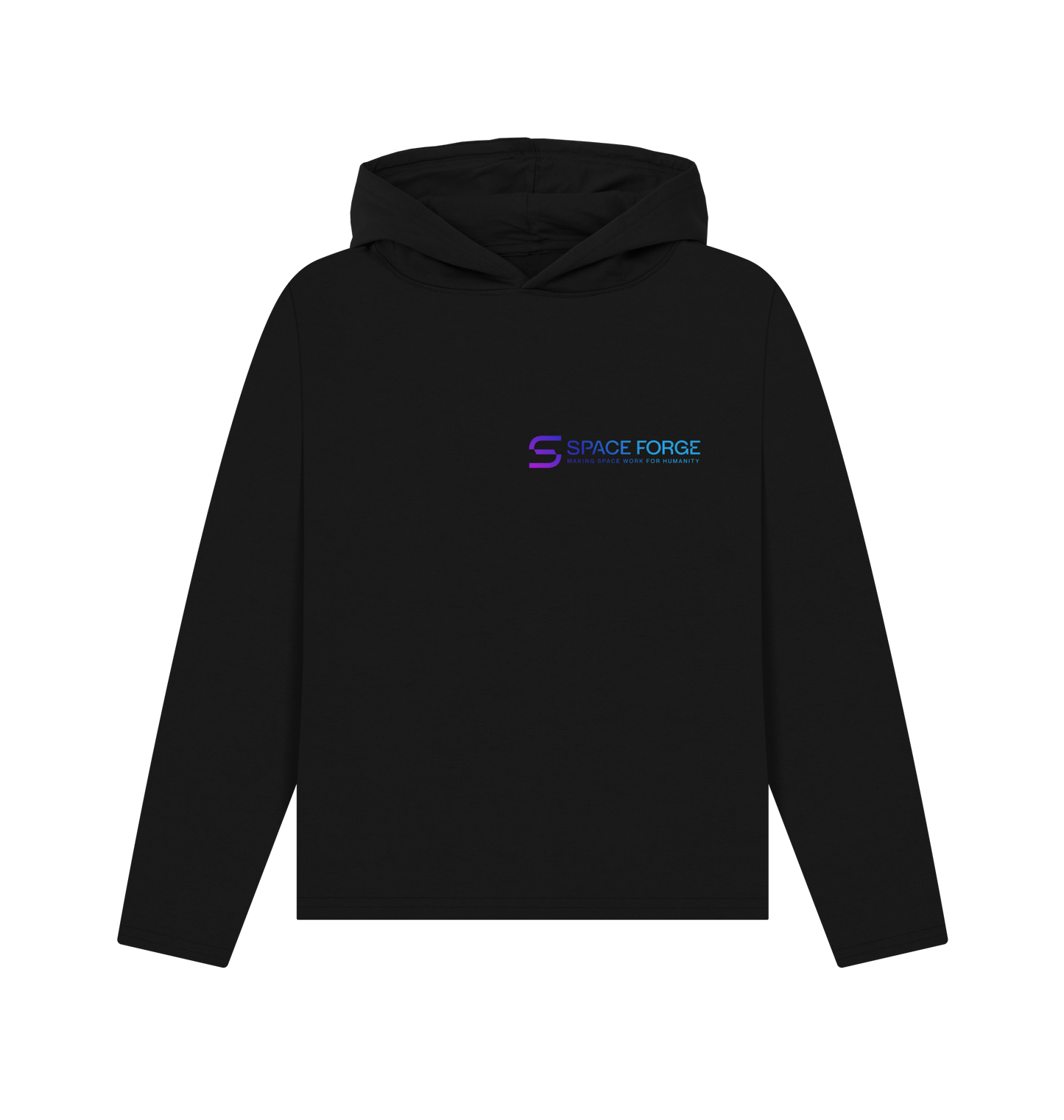 Black Printed Hoody Front