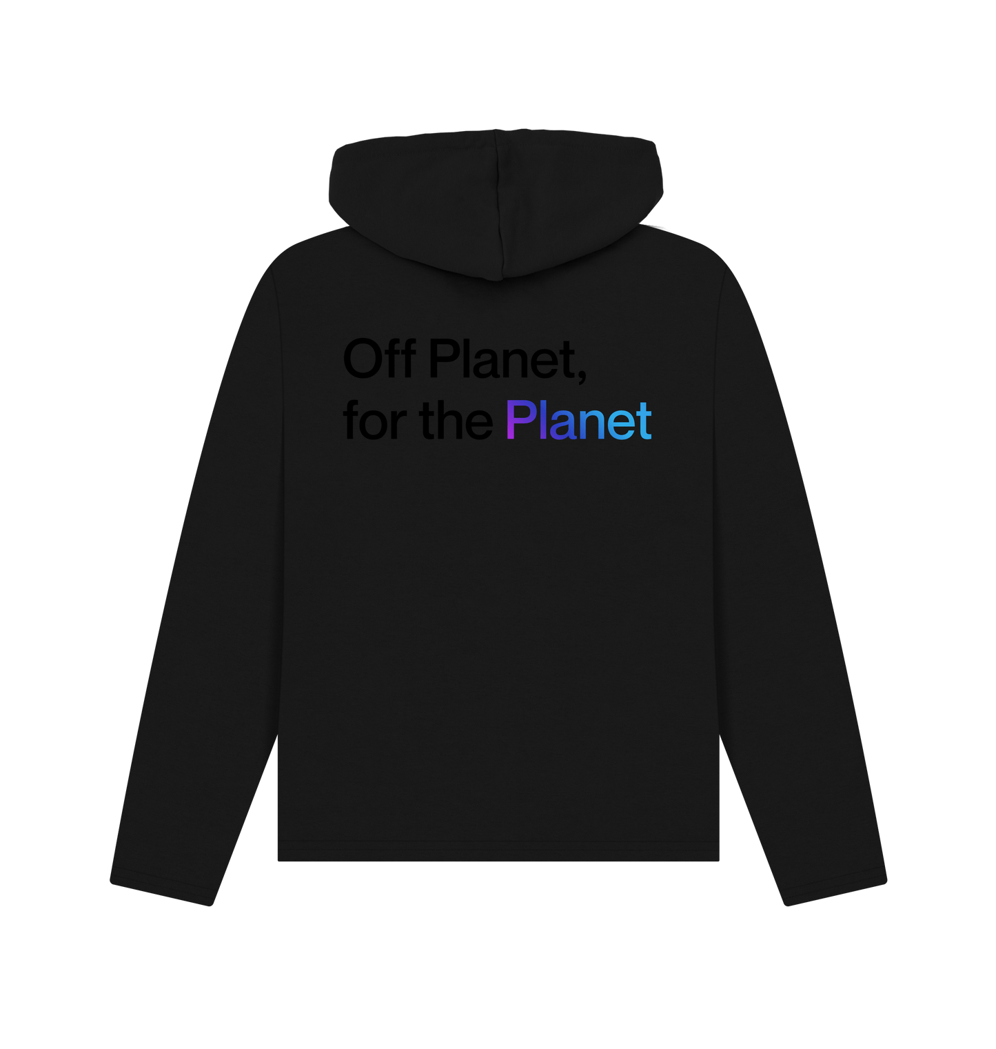 Black Printed Hoody Back