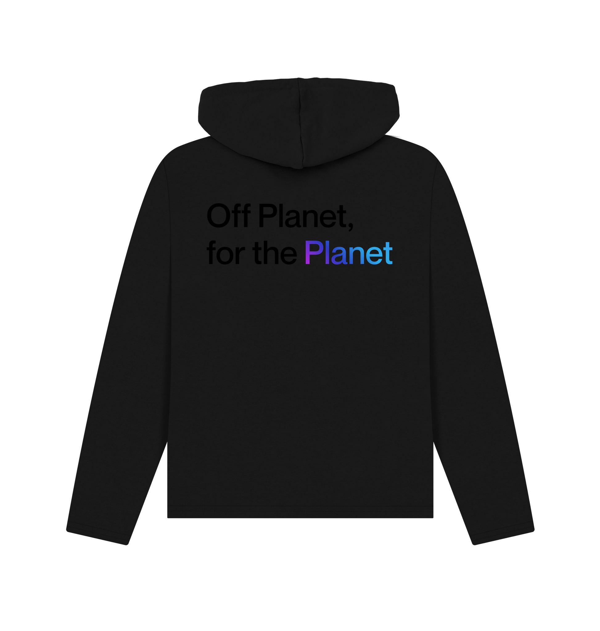 Black Printed Hoody Back